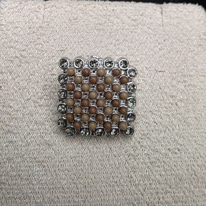 Snap Silver and Brown Beaded Button (1920)